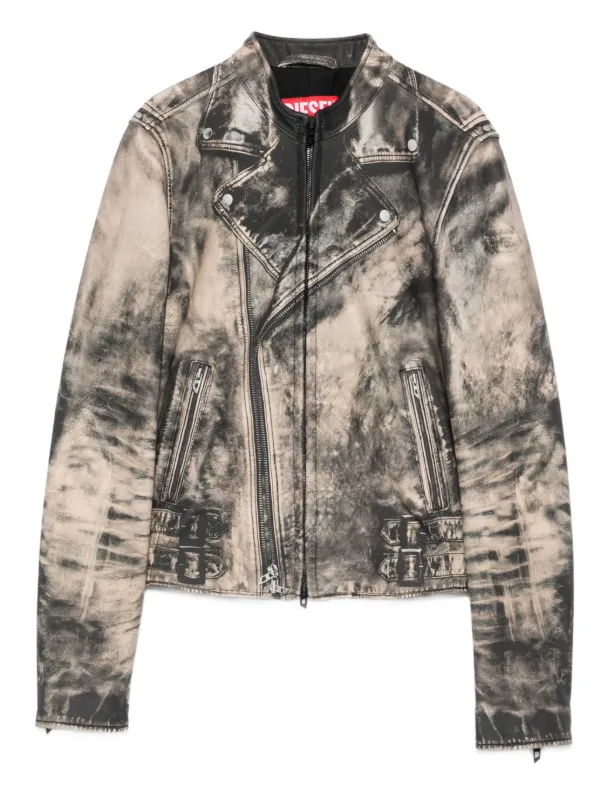 DIESEL レザージャケット ベージュ Lサイズ 羊革 DIESEL（ディーゼル） シープスキンレザージャケット メンズ 羊革 本革