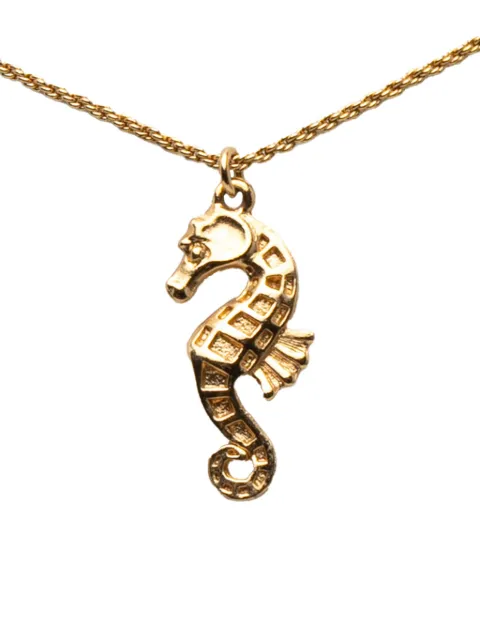 Christian Dior Pre-Owned 2000-2025 Gold Plated Seahorse Pendant Necklace costume necklace
