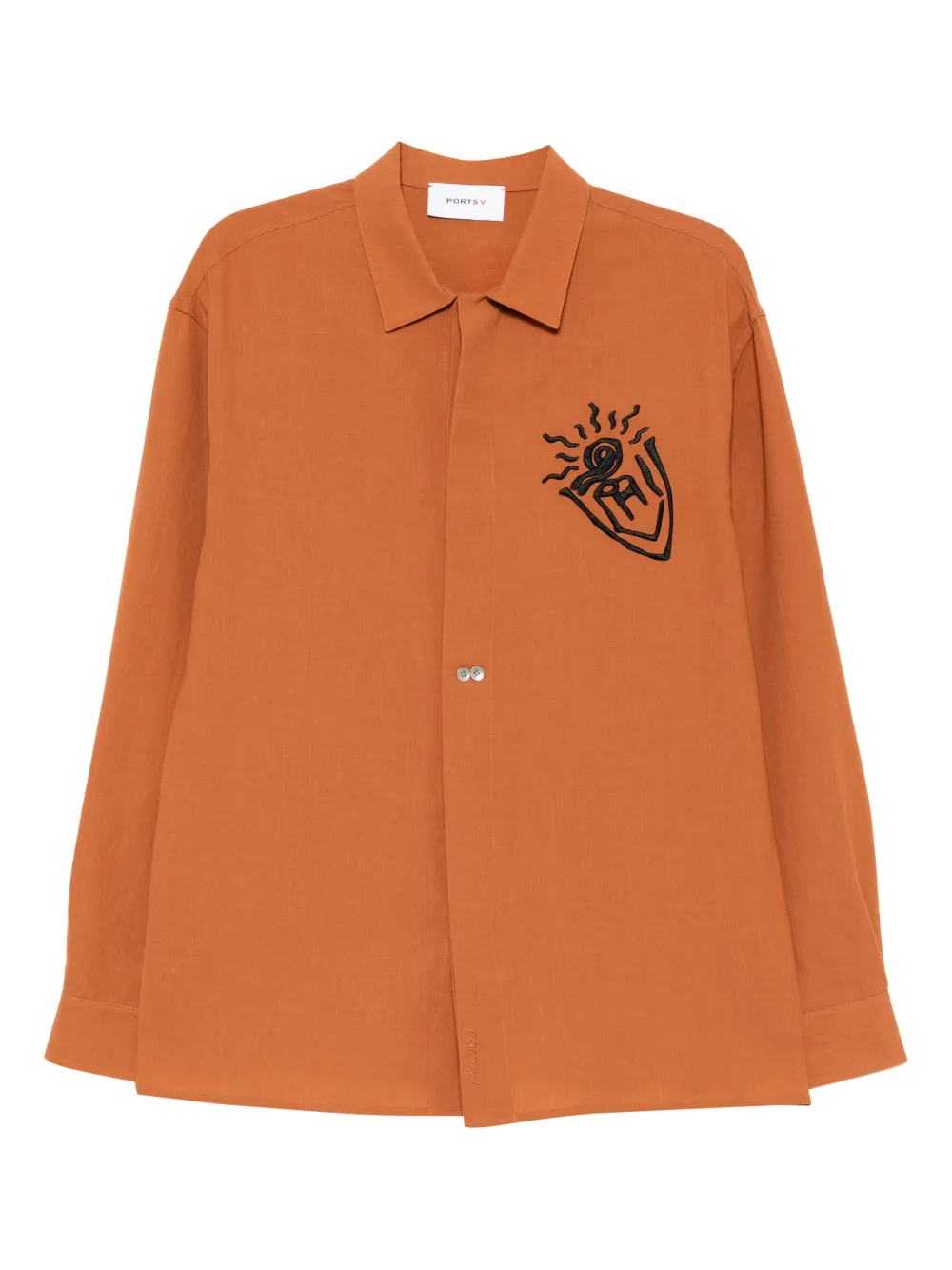 Ports V Hemd mit grafischem Print | Braun | Image 1