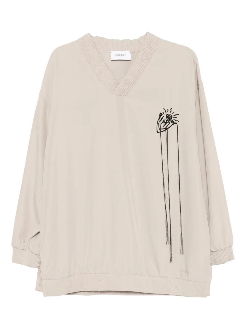 Ports V Sweatshirt mit grafischem Print | Nude | Image 1