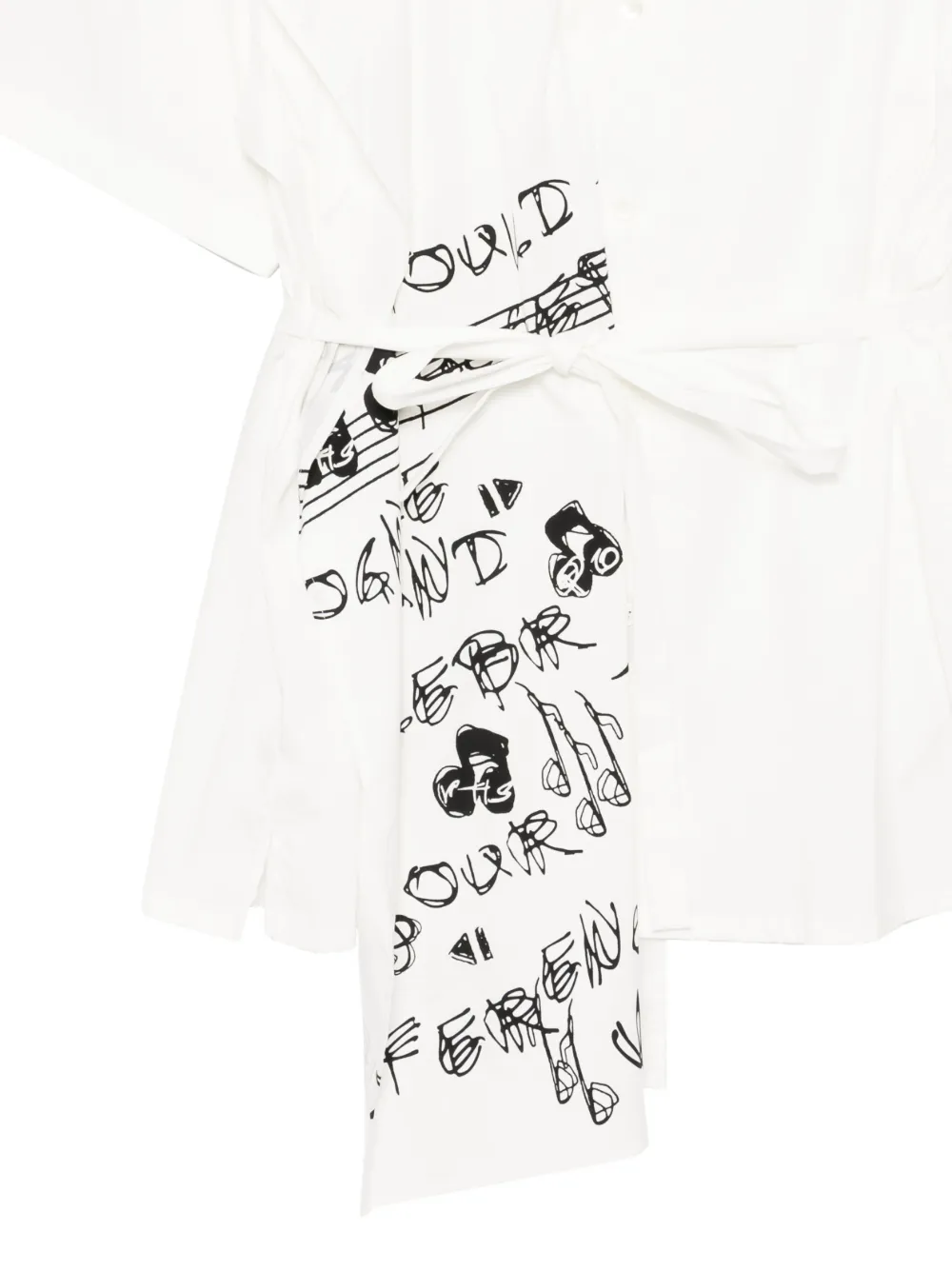 Ports V Love overhemd met gestrikte taille en knopen Wit