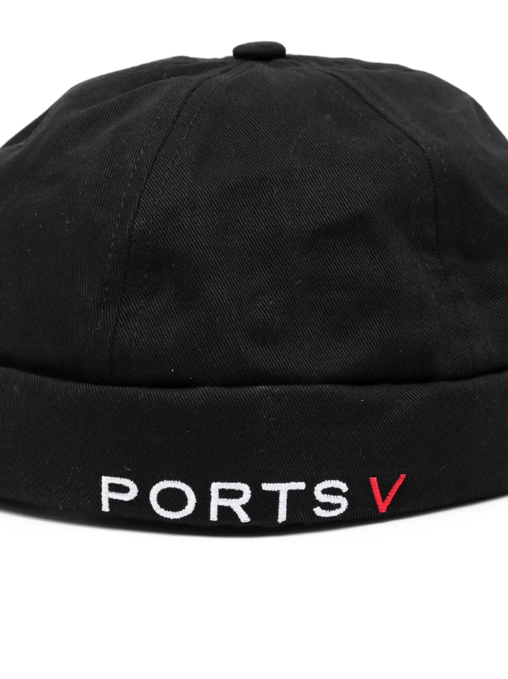Ports V Pet met geborduurd logo Zwart