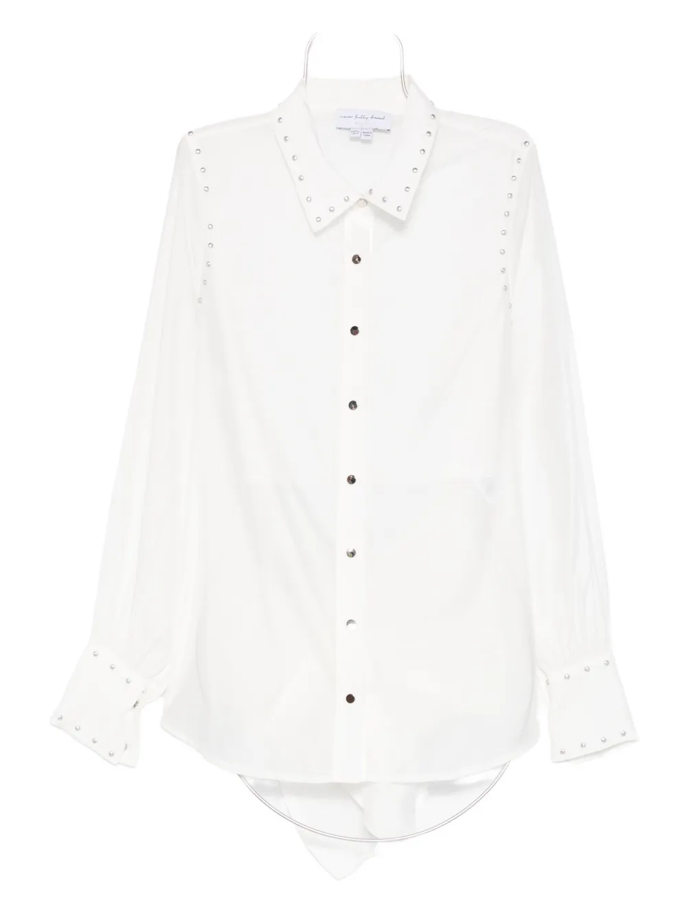 Never Fully Dressed White Studded Tie Back Shirt In White