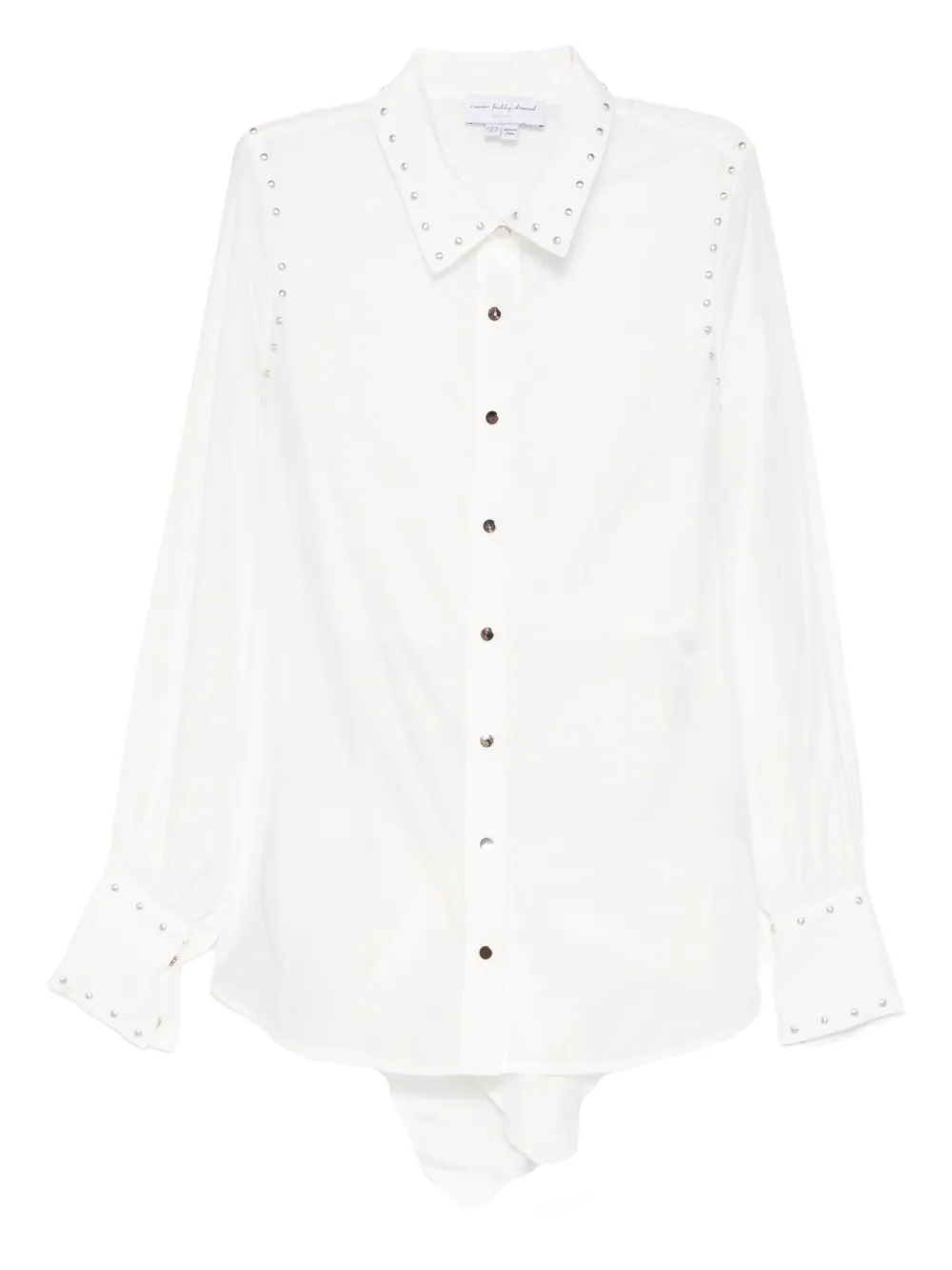 NEVER FULLY DRESSED tie-back shirt - ホワイト