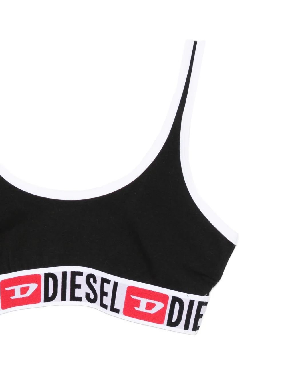 Diesel Logo Band Bra In Black