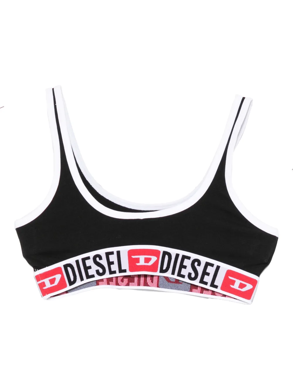 Diesel Logo Band Bra In Black