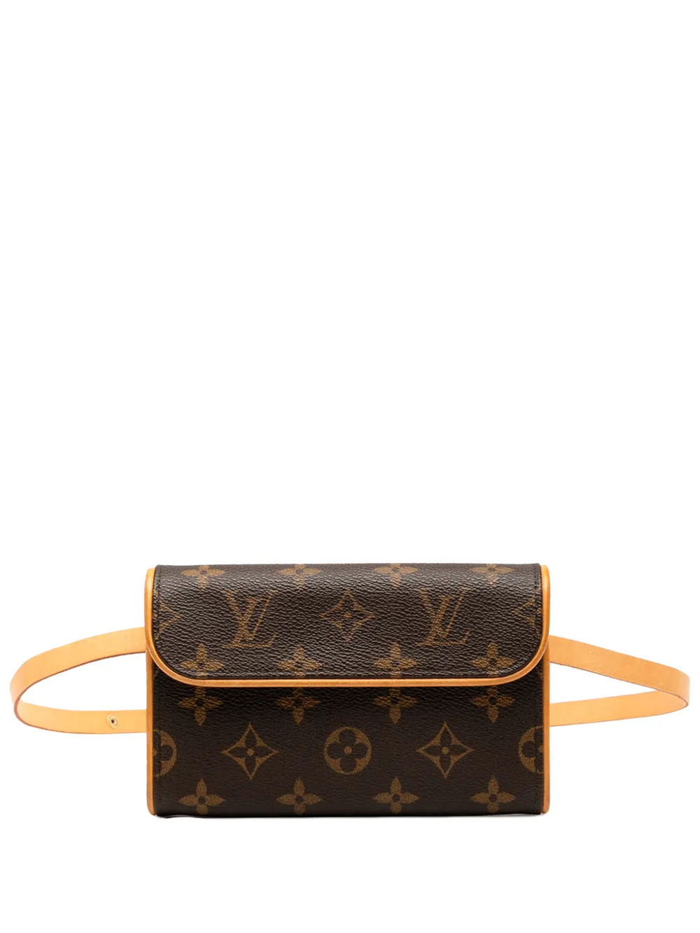Pre-owned Louis Vuitton 2005 Monogram Pochette Florentine Belt Bag In Brown