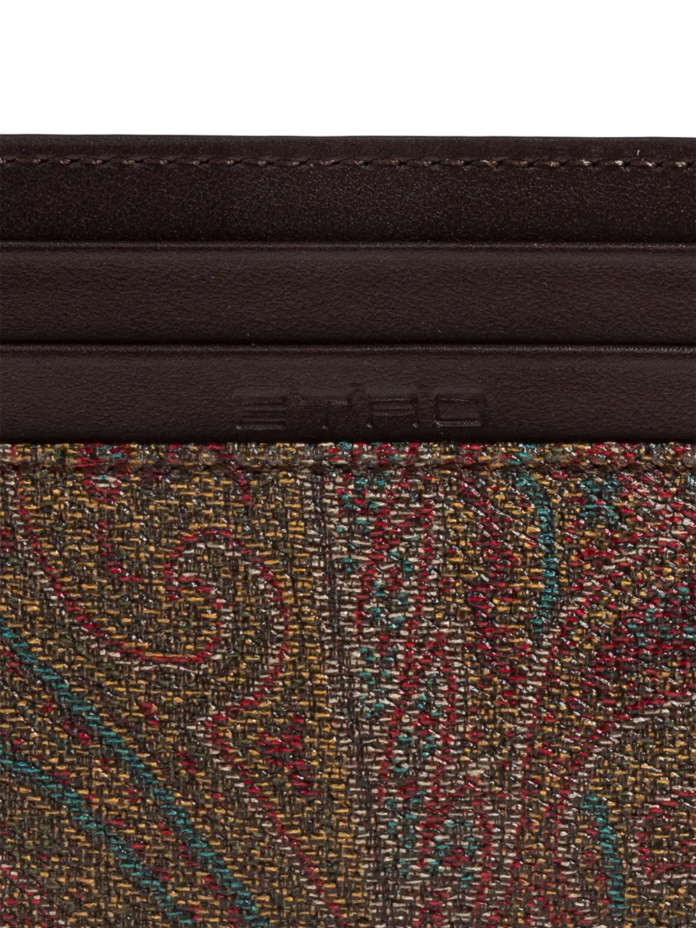  Etro Paisley-patterned Card Holder - Brown 