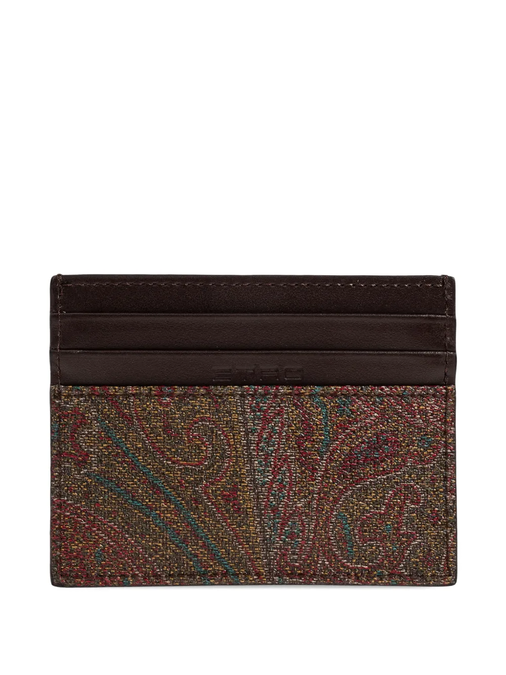ETRO paisley-patterned card holder - Marrone