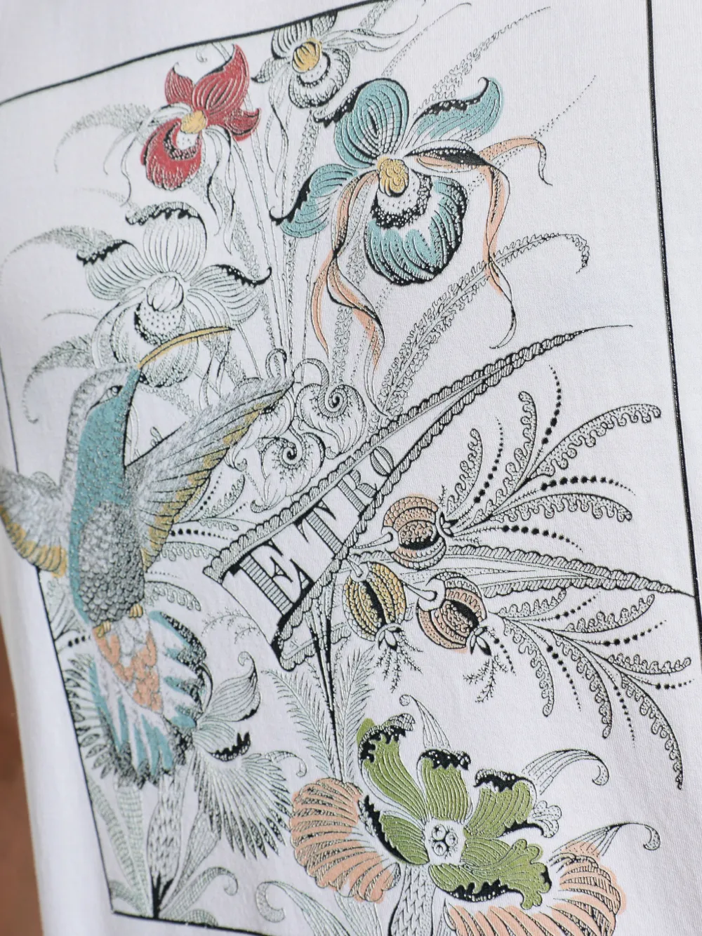 ETRO T-shirt met bloemenprint Wit