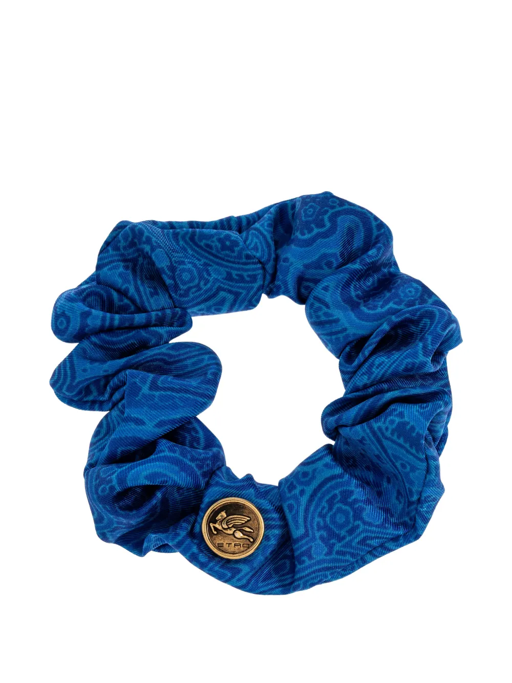 Etro Arnica Paisley-motif Hair Scrunchie In Blue