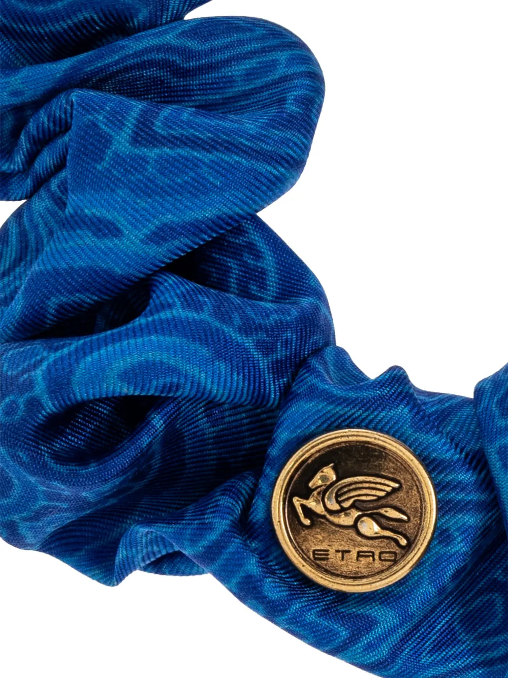 Etro Arnica Paisley-motif Hair Scrunchie In Blue