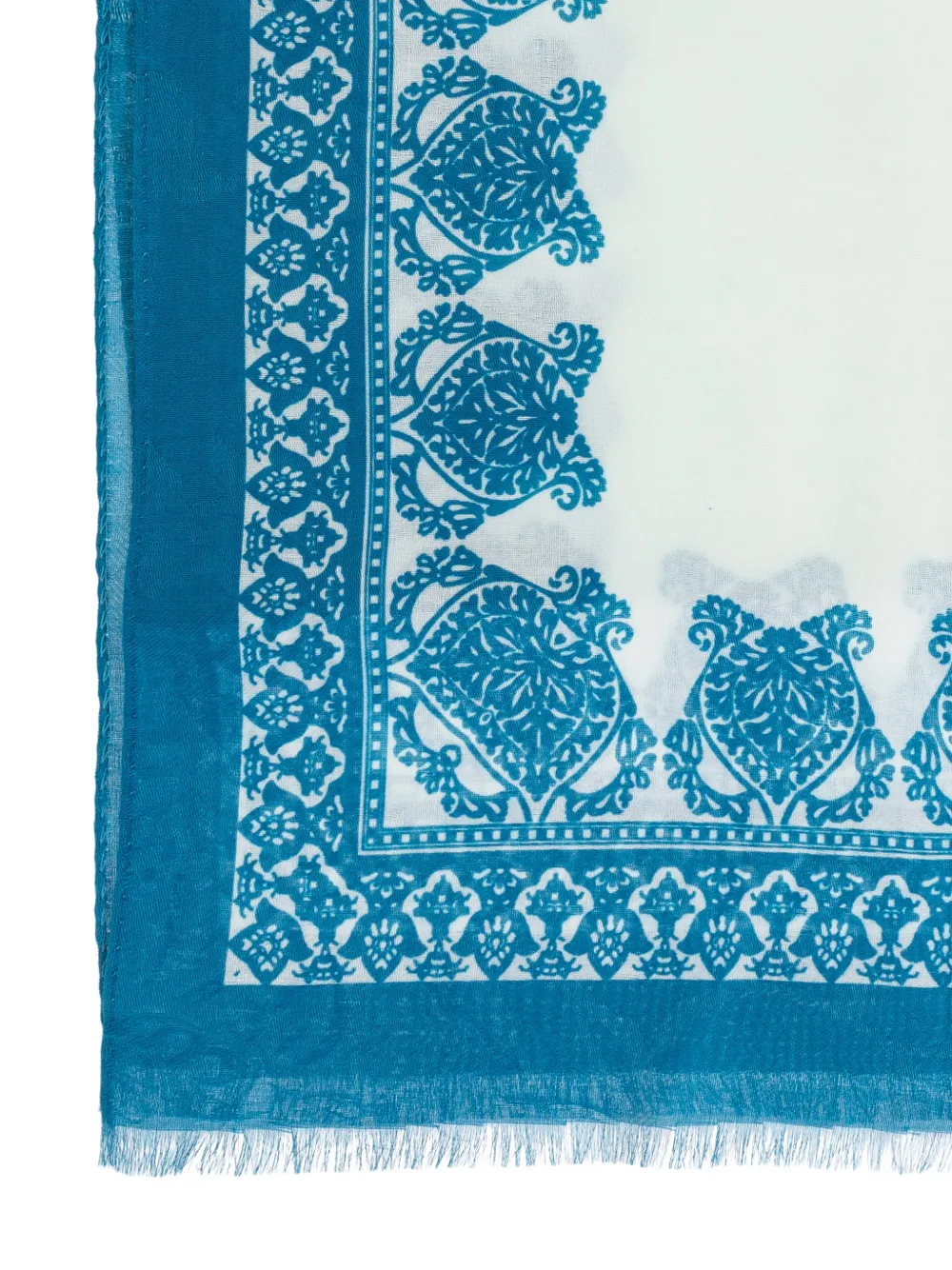 ETRO fringed patterned scarf - Wit