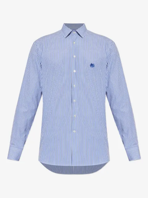 ETRO camisa con logo bordado y motivo de rayas