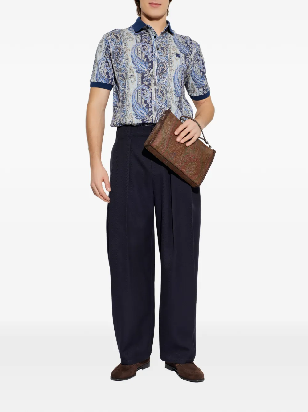 ETRO paisley- buttoned polo shirt - Blauw