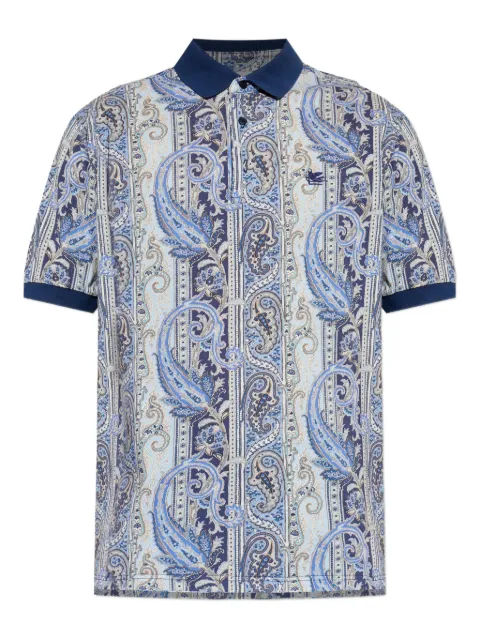 ETRO Poloshirt mit Paisley-Knöpfen