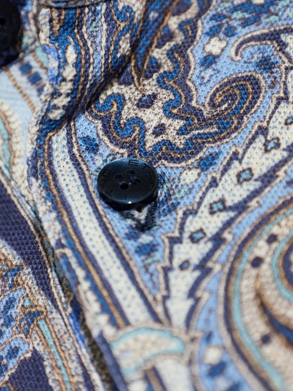 ETRO Poloshirt met paisley-print en knopen Blauw