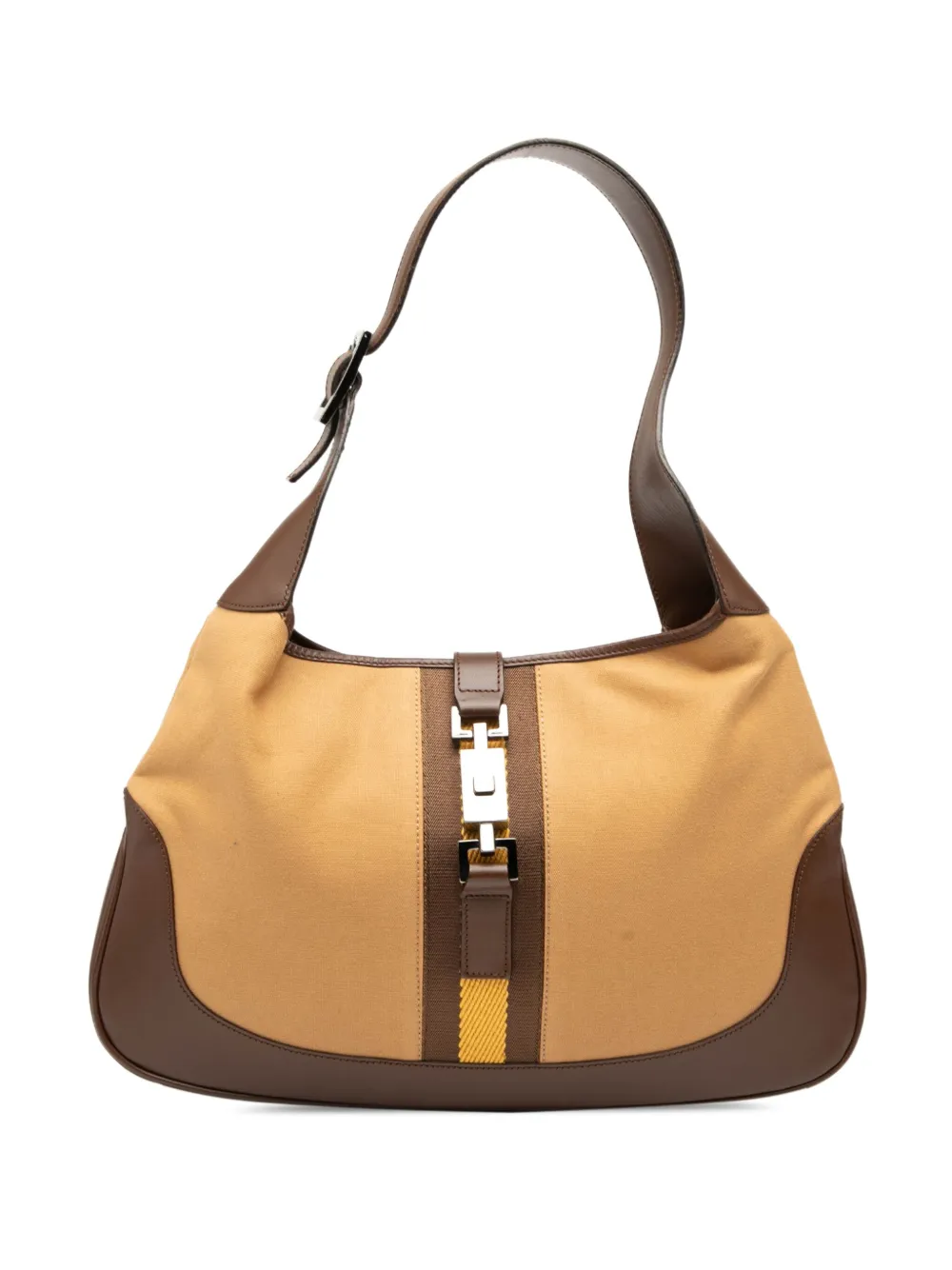 Gucci Pre-Owned 2000-2015 Canvas Web Jackie shoulder bag - ブラウン Gucci Pre-Owned 2000-2015 Canvas Web Jackie shoulder bag - ブラウン