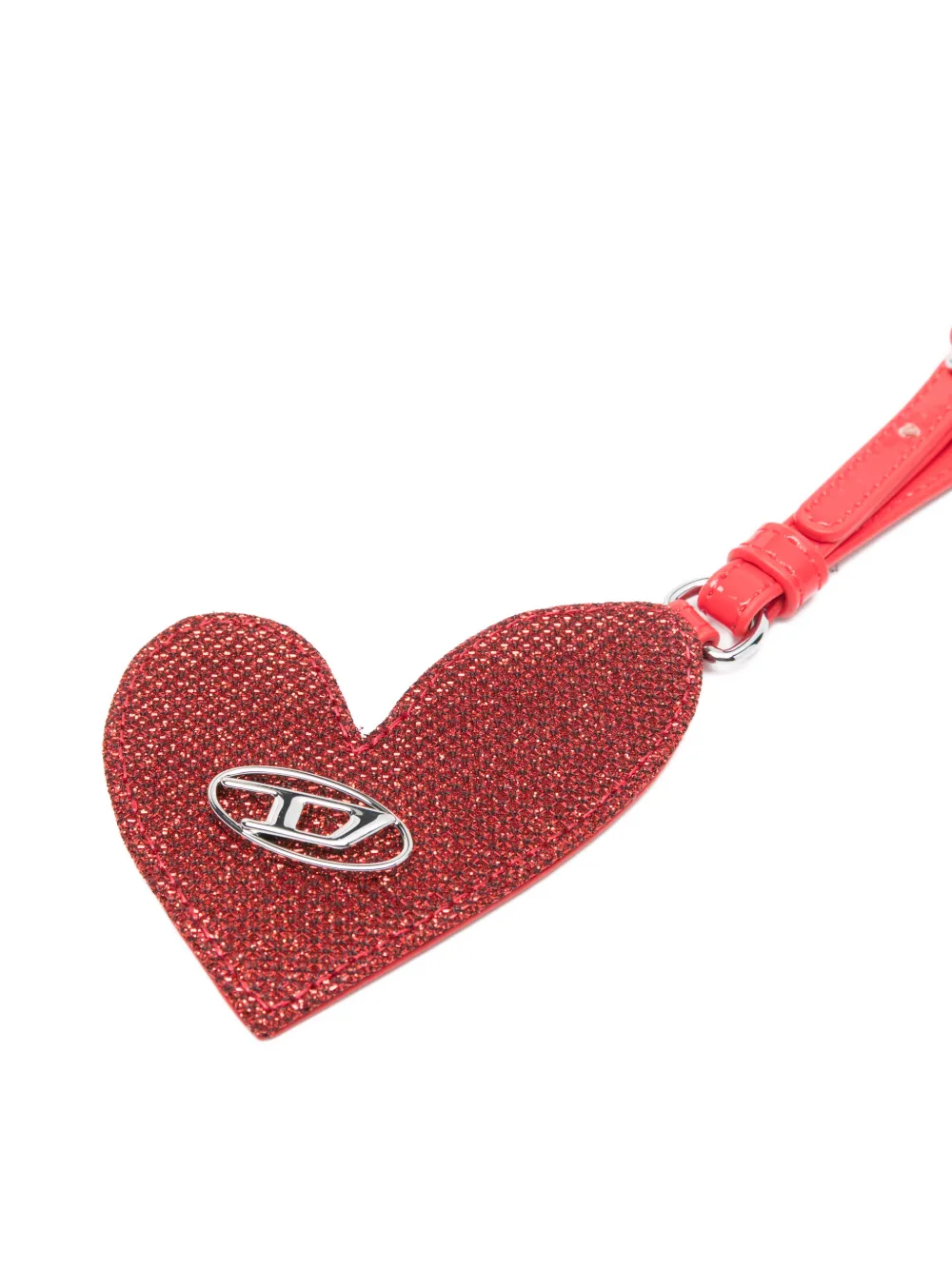 Diesel Play Mirror Heart-logo Charm In Red
