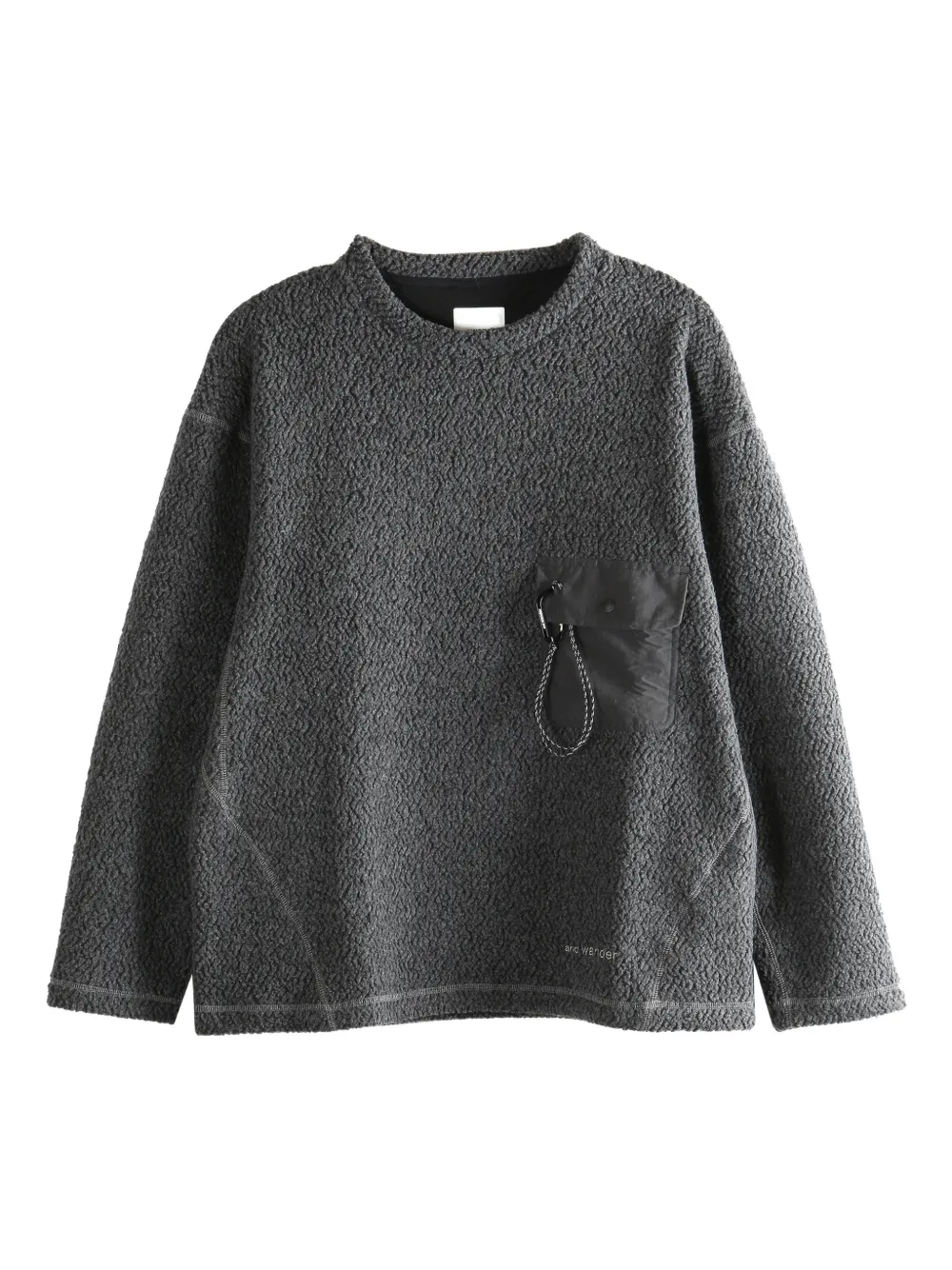 and Wander chest-pocket textured sweater - Grigio