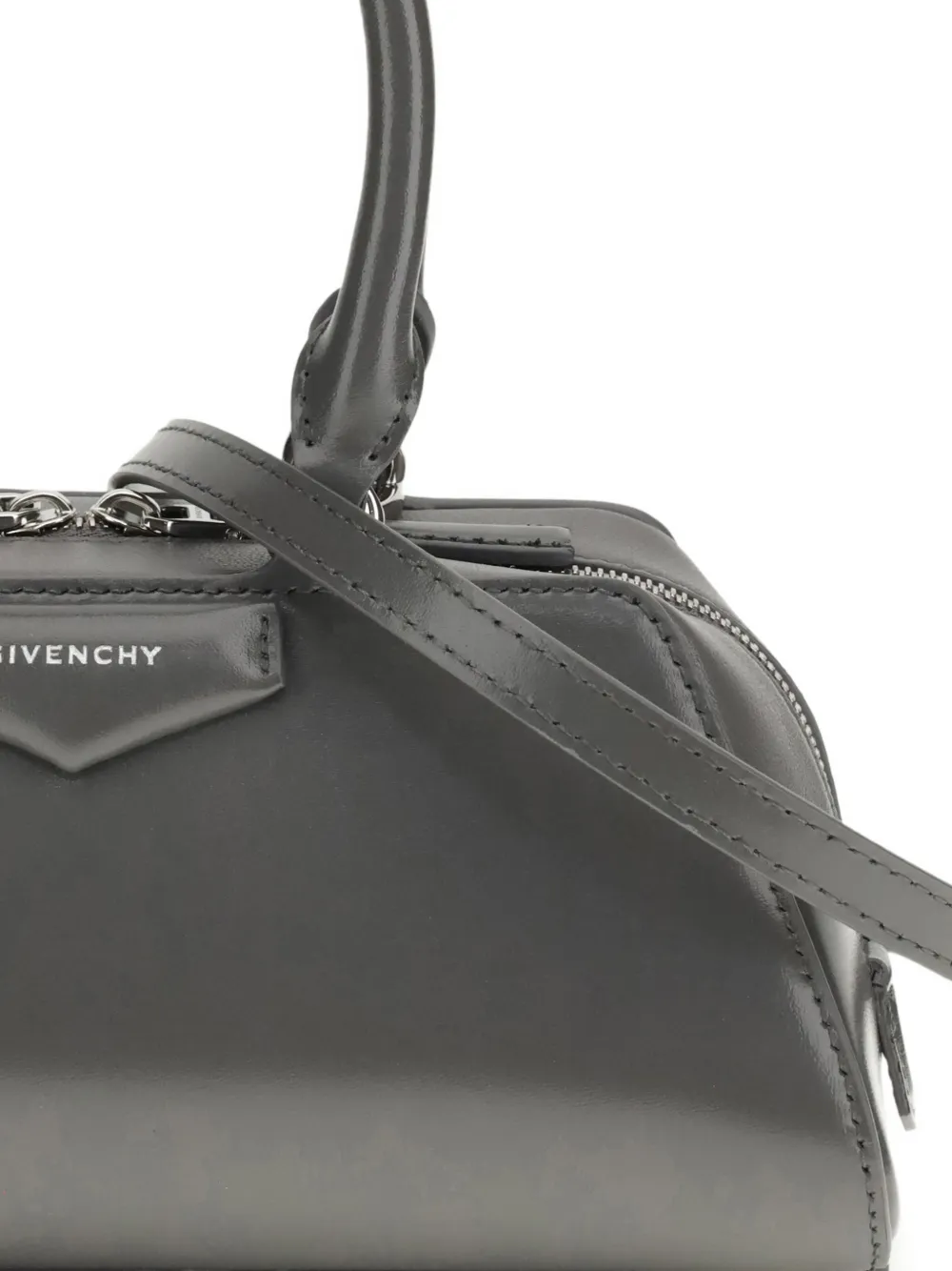 Givenchy Women Antigona East-west Mini Leather Box Handbag In Gray