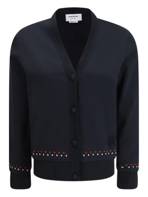 Thom Browne snowflake-stitched V-neck cardigan