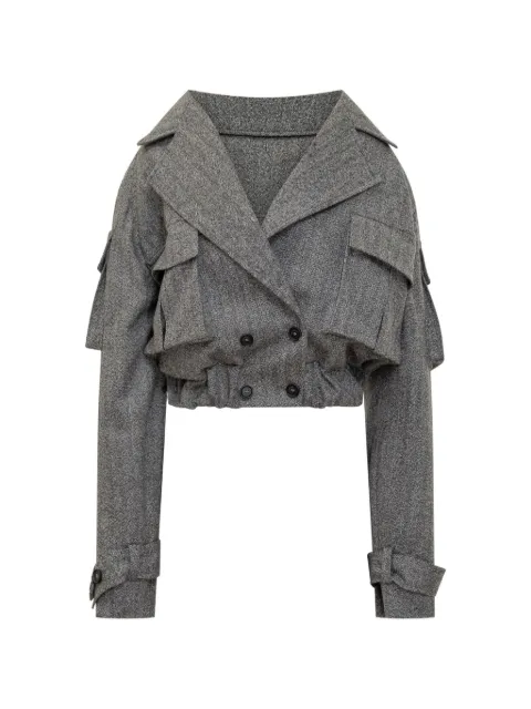 BATAKOVIC Belgrade herringbone-pattern cropped jacket and trousers set