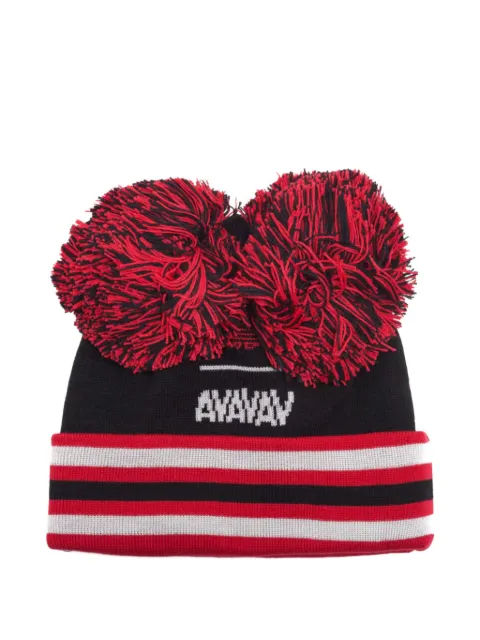adidas pompom striped beanie hat