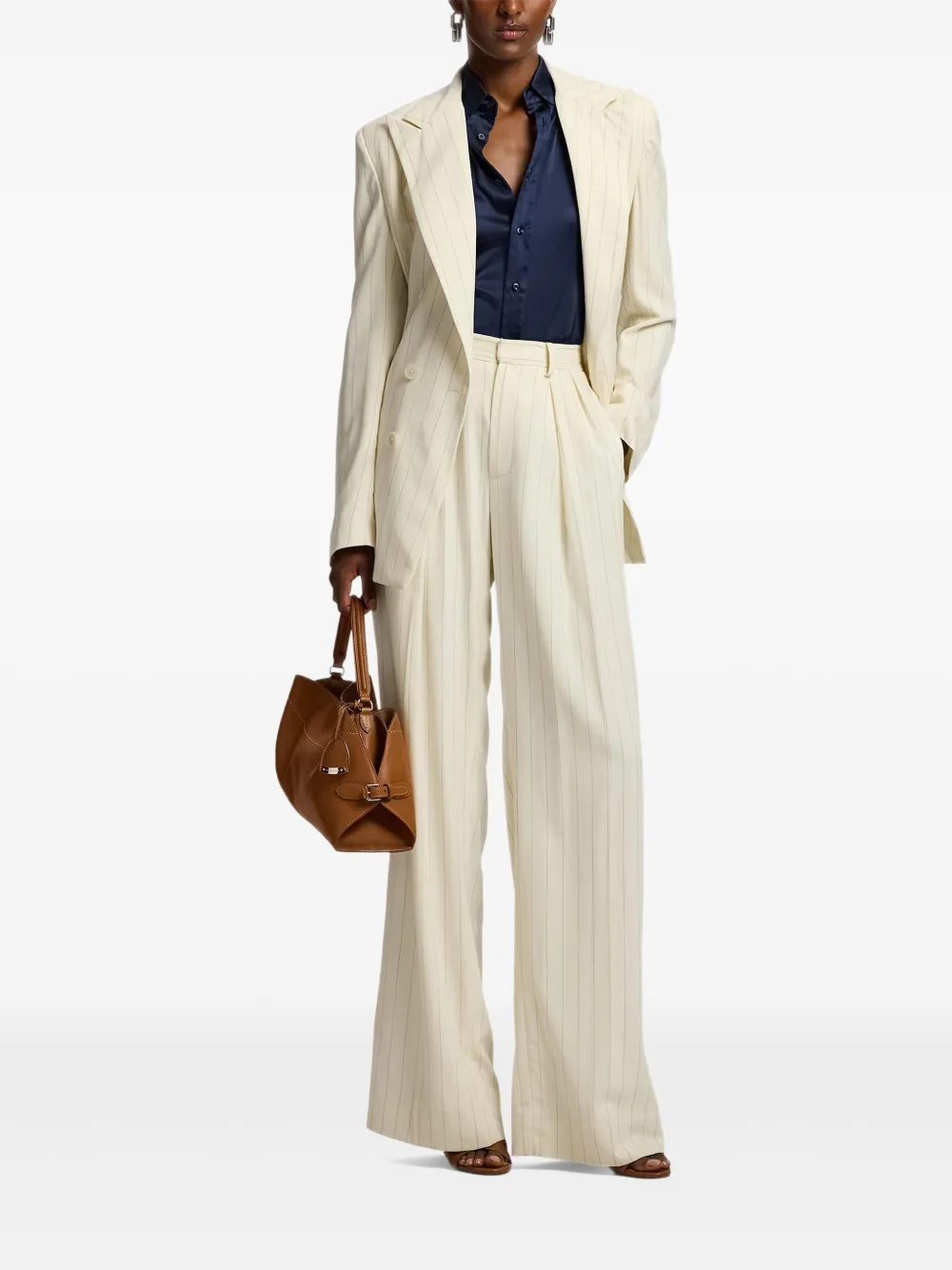 Ralph Lauren Collection Cameron zijden button-down blouse - Blauw