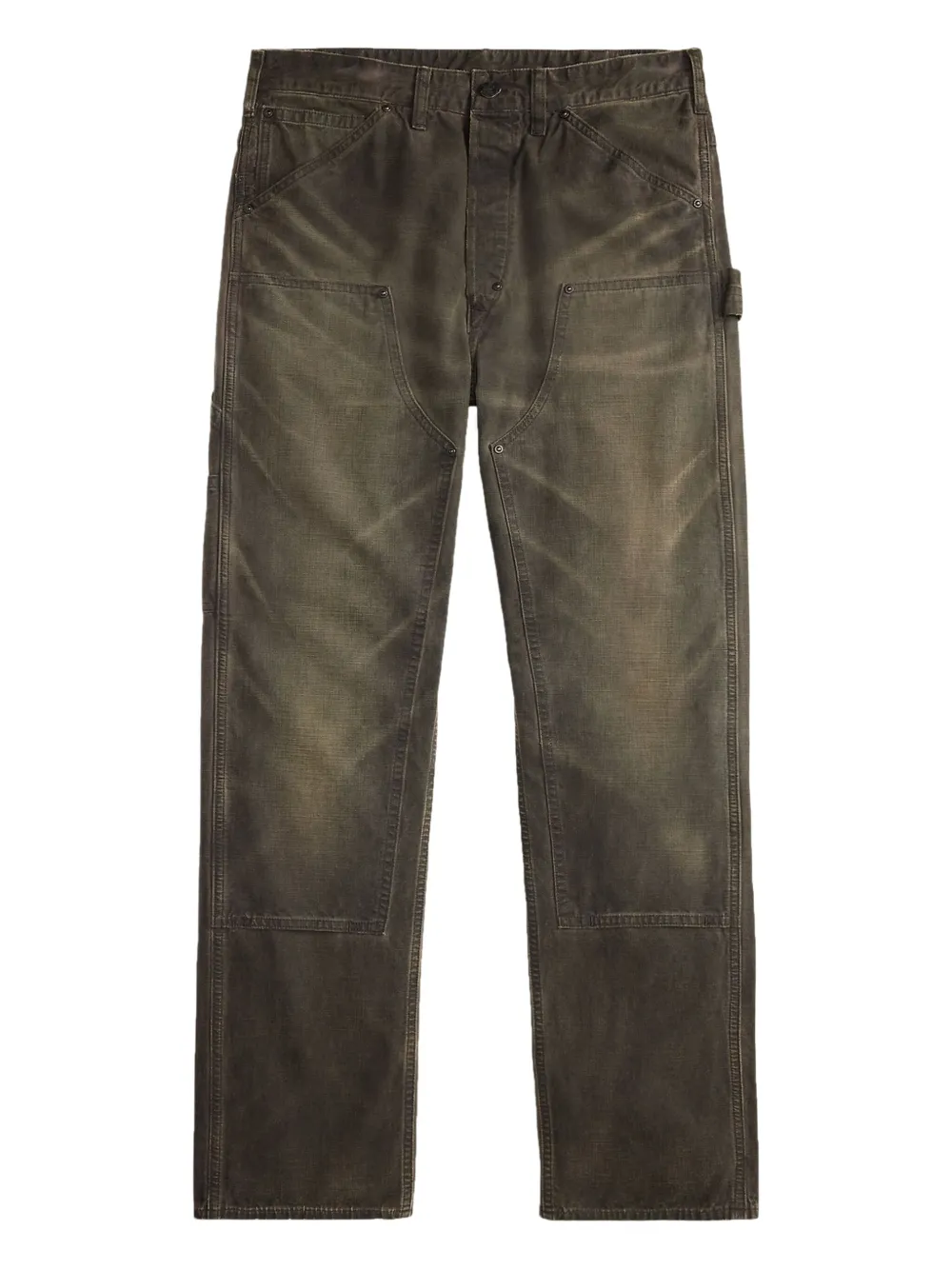Ralph Lauren RRL Pantaloni in cotone con bottoni - Marrone