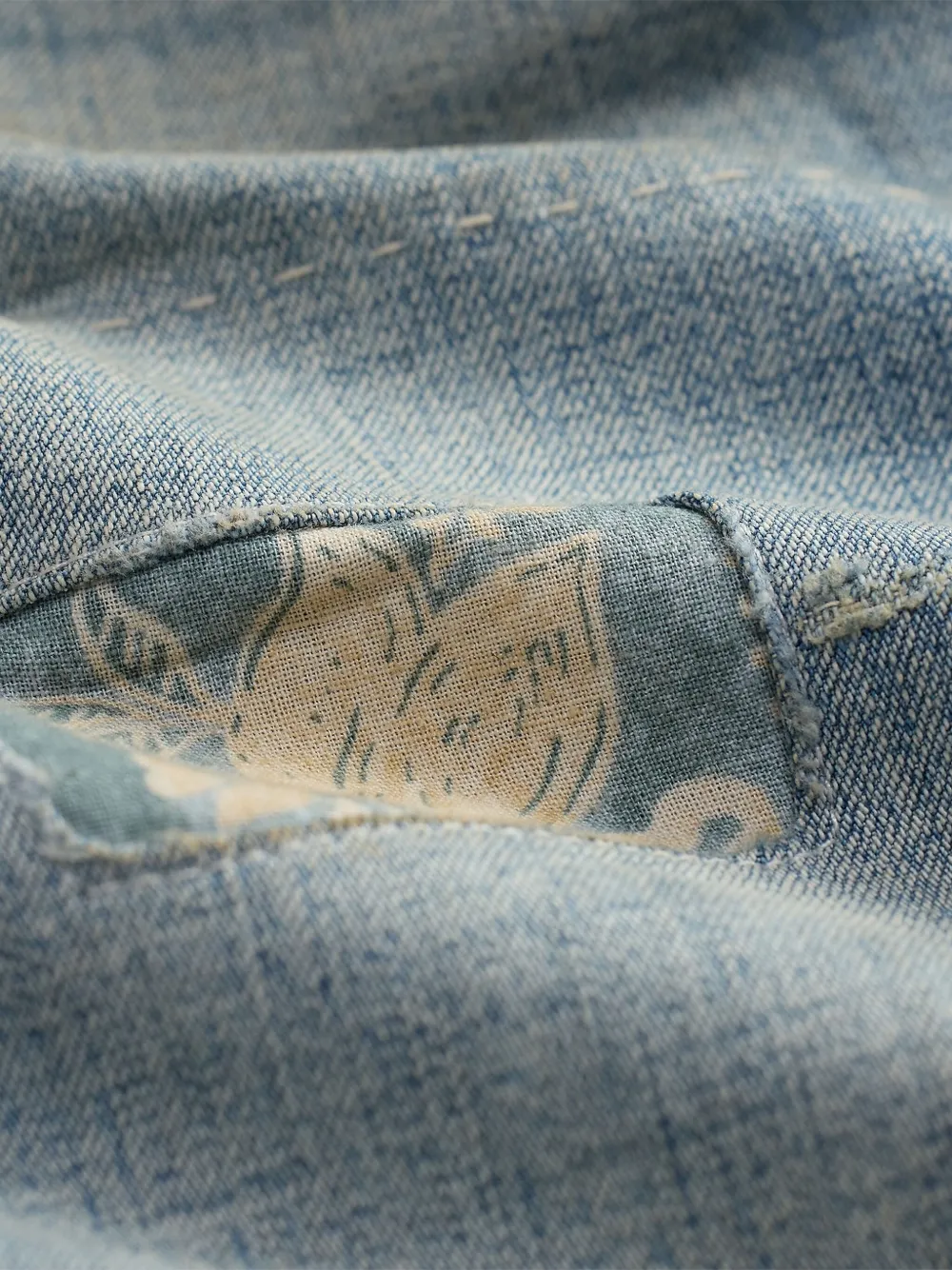  Ralph Lauren Rrl Vaqueros De Algodón Con Diseño Patchwork - Azul 