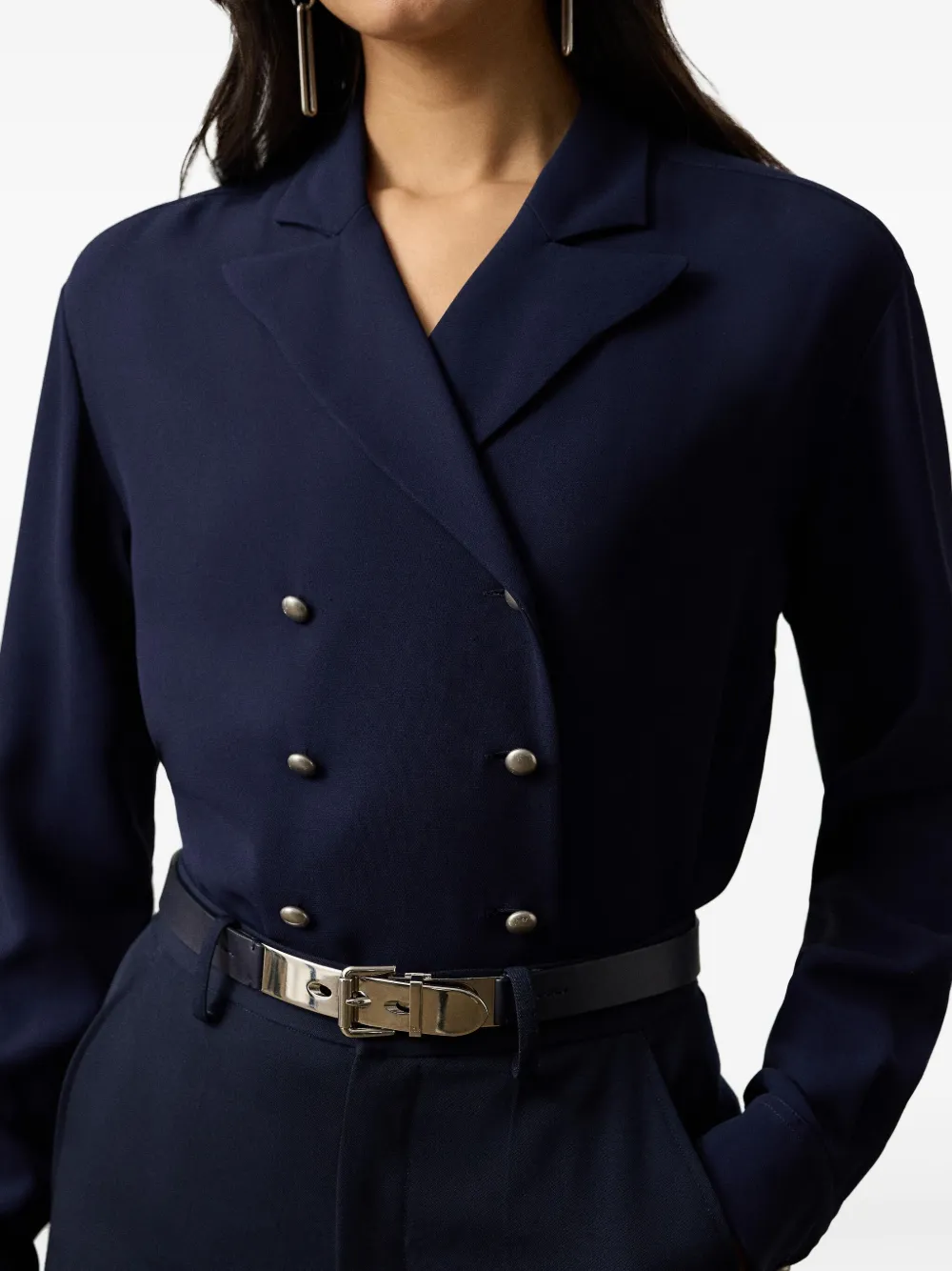  Ralph Lauren Collection Double-breasted Peak-lapels Terrel Shirt - Blue 