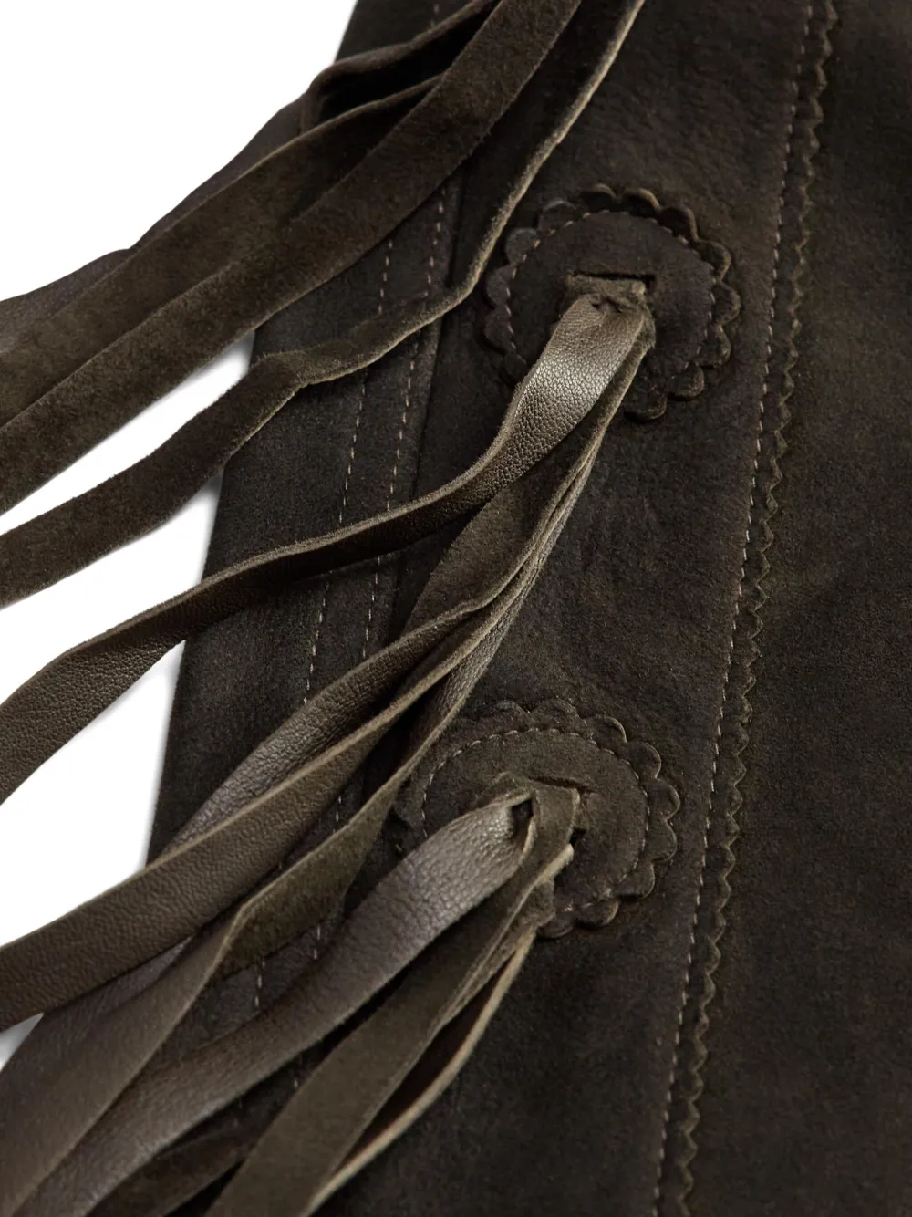 Ralph Lauren RRL Leren broek met franje Zwart
