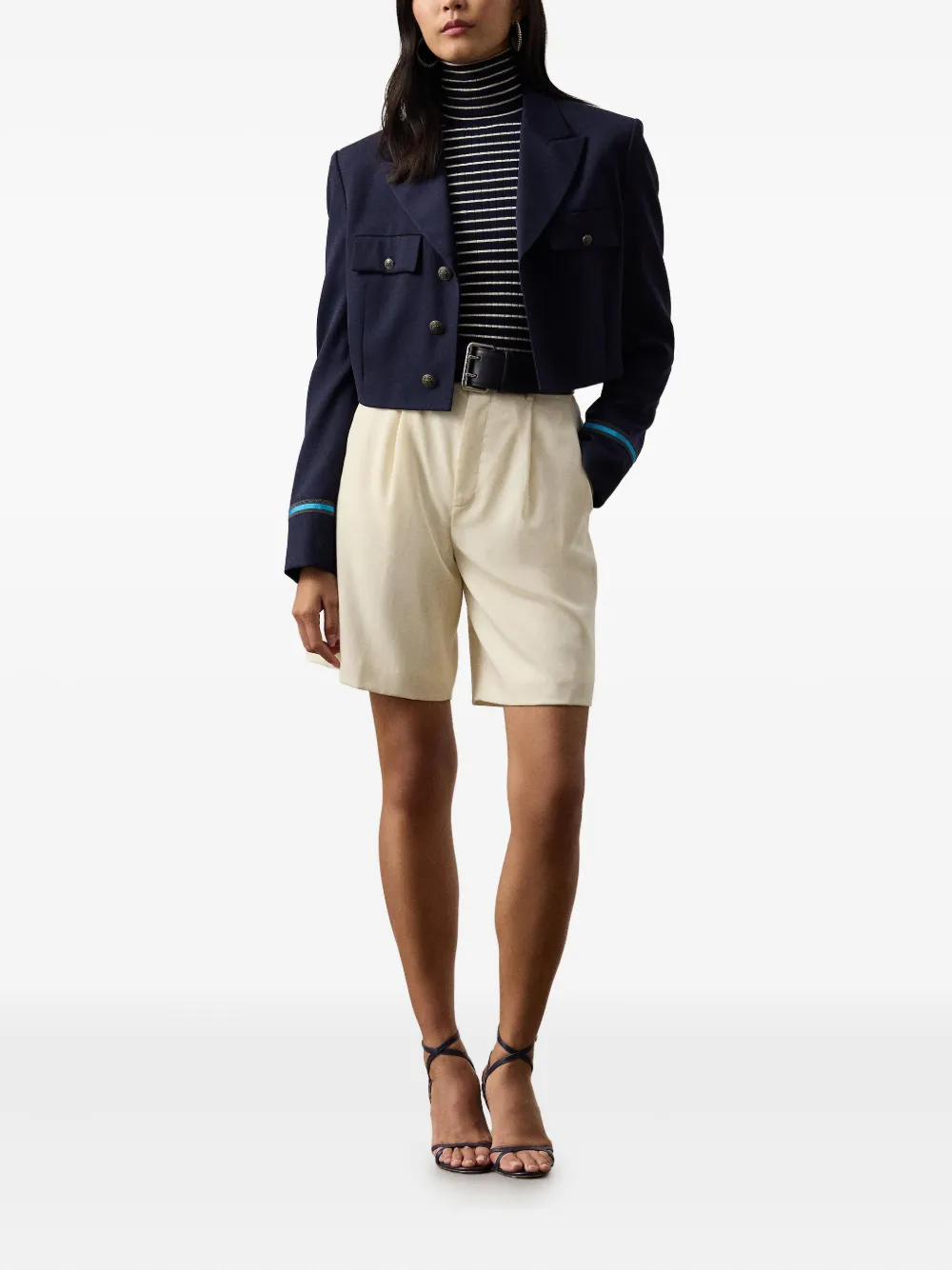  Ralph Lauren Collection Nell Cropped Blazer - Blue 