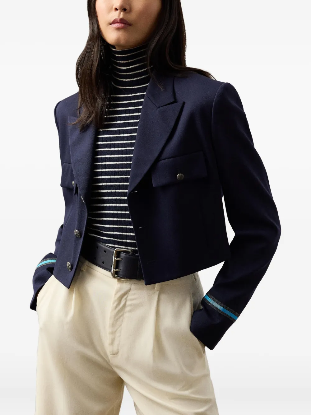  Ralph Lauren Collection Nell Cropped Blazer - Blue 