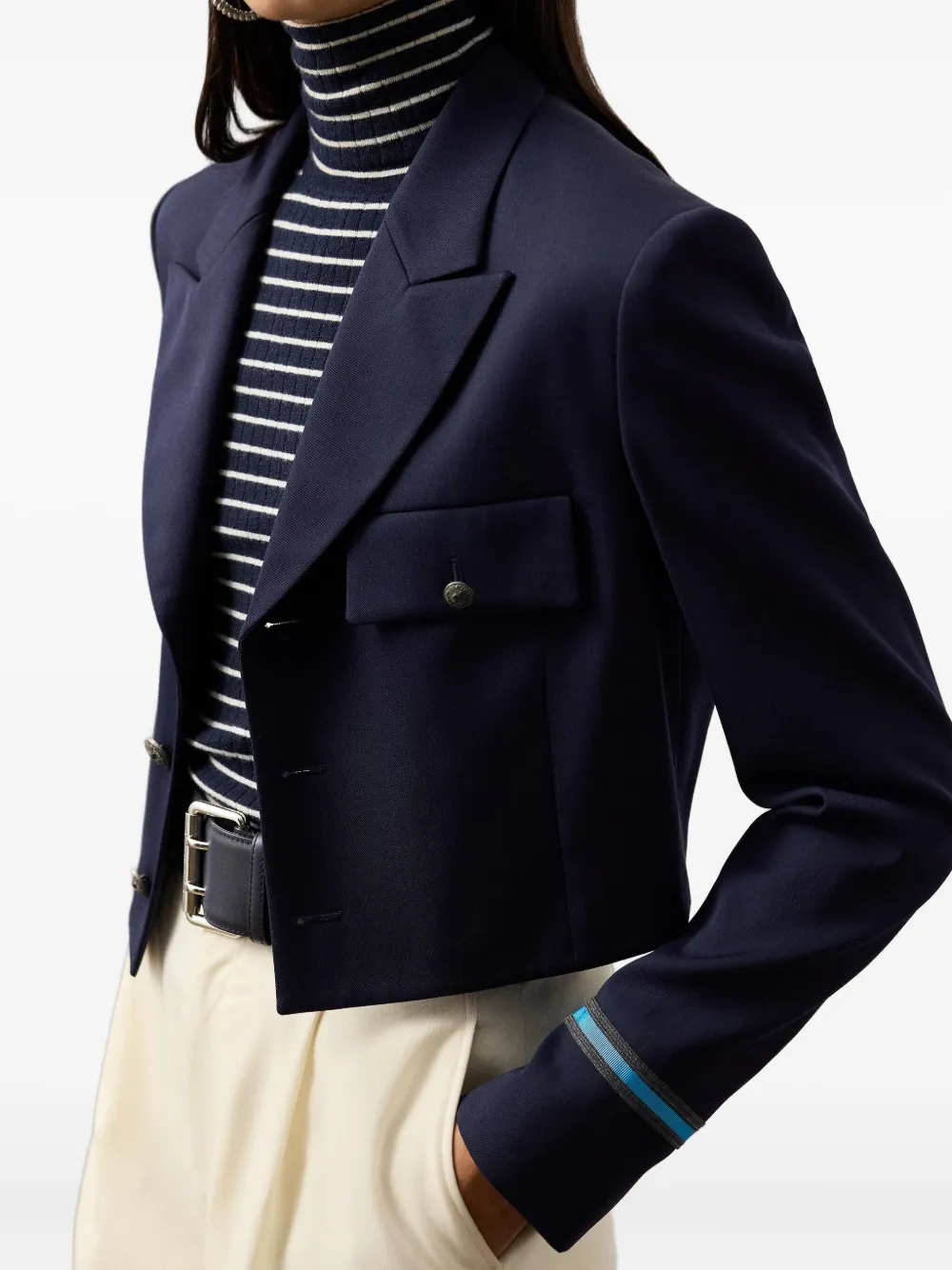 Ralph Lauren Collection Nell cropped blazer Blauw