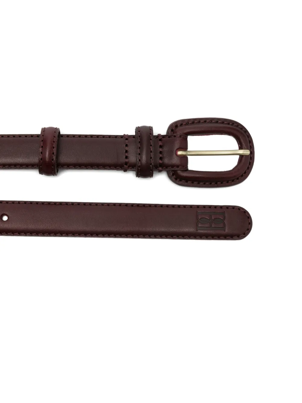 By Malene Birger oval-buckle leather belt - Bruin