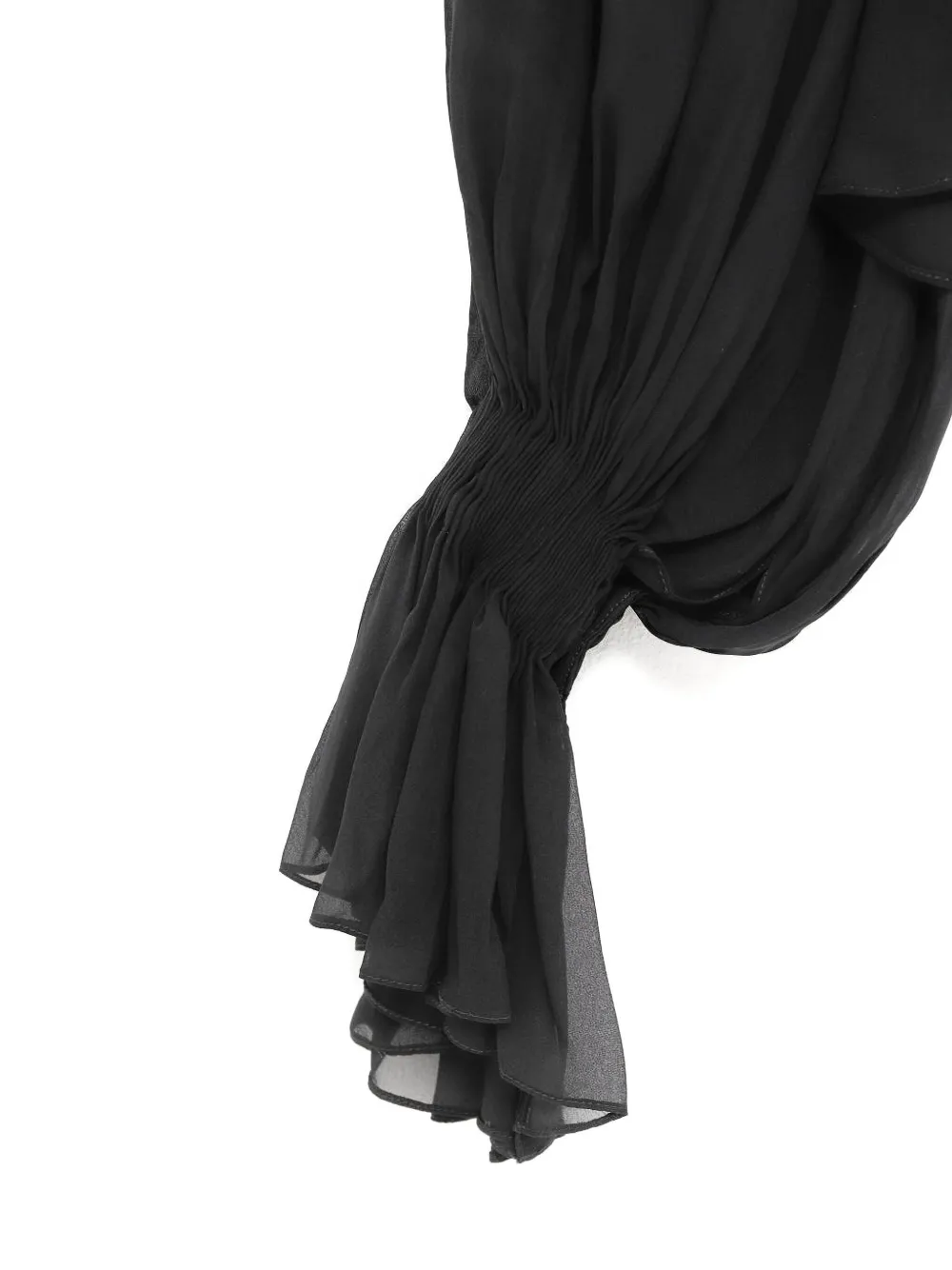 Khaite Durer Ruffled High-neck Top In Black