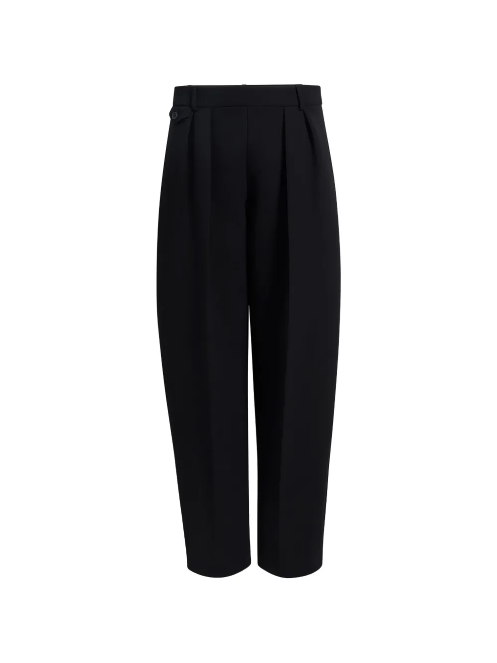 KHAITE Dugan geplooide broek met knoop Zwart