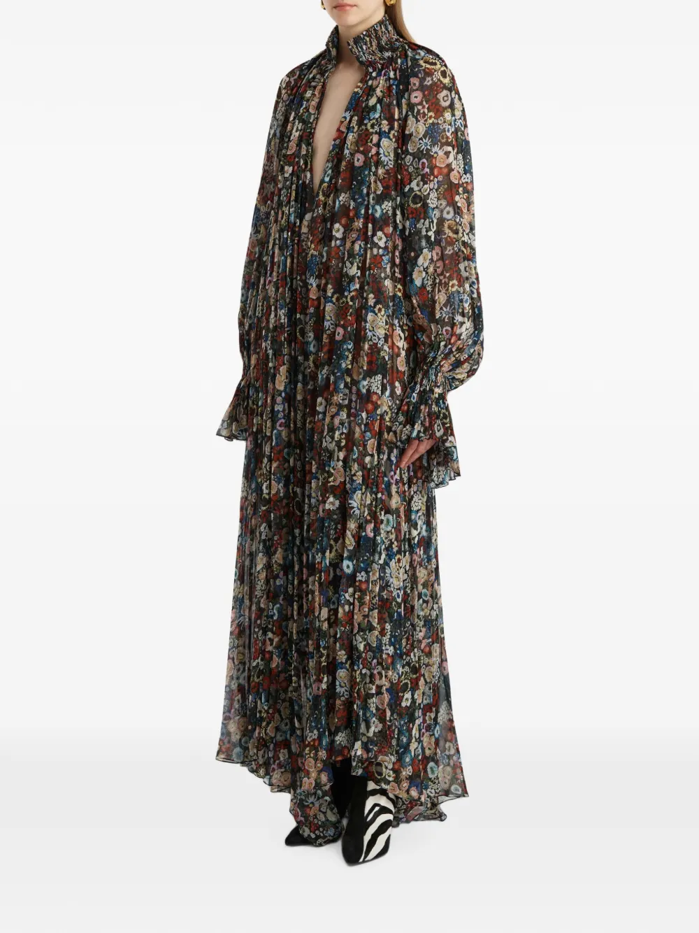 KHAITE Edgar maxi-jurk met bloemenprint Zwart