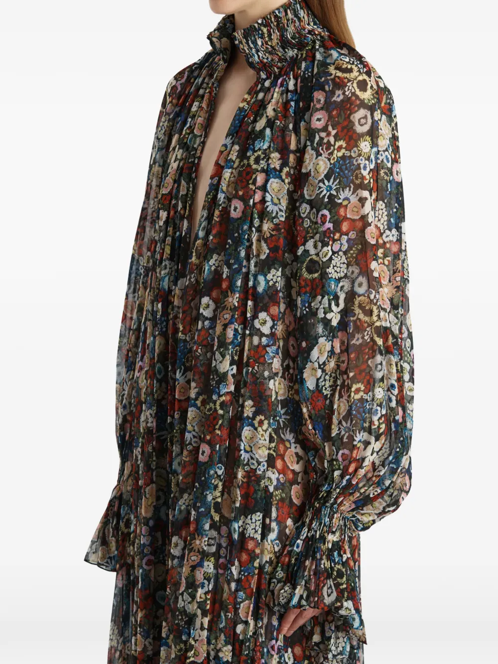 KHAITE Edgar maxi-jurk met bloemenprint Zwart