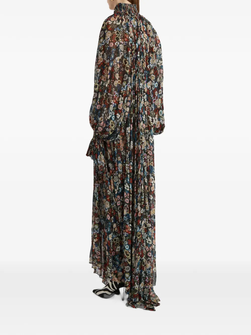 KHAITE Edgar maxi-jurk met bloemenprint Zwart