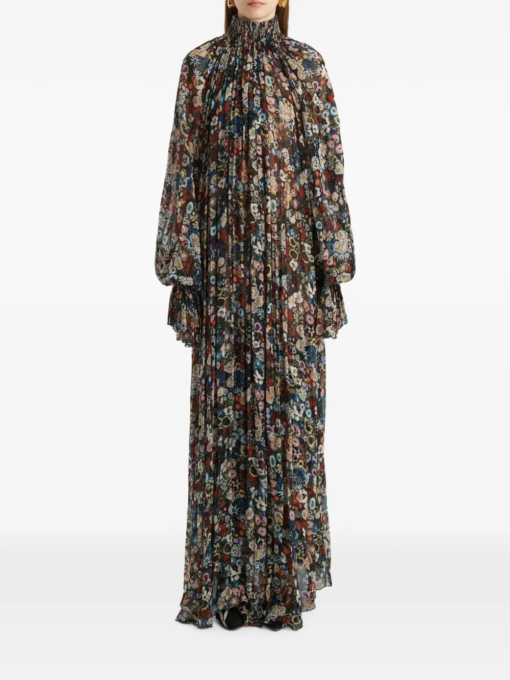 KHAITE Edgar maxi-jurk met bloemenprint Zwart