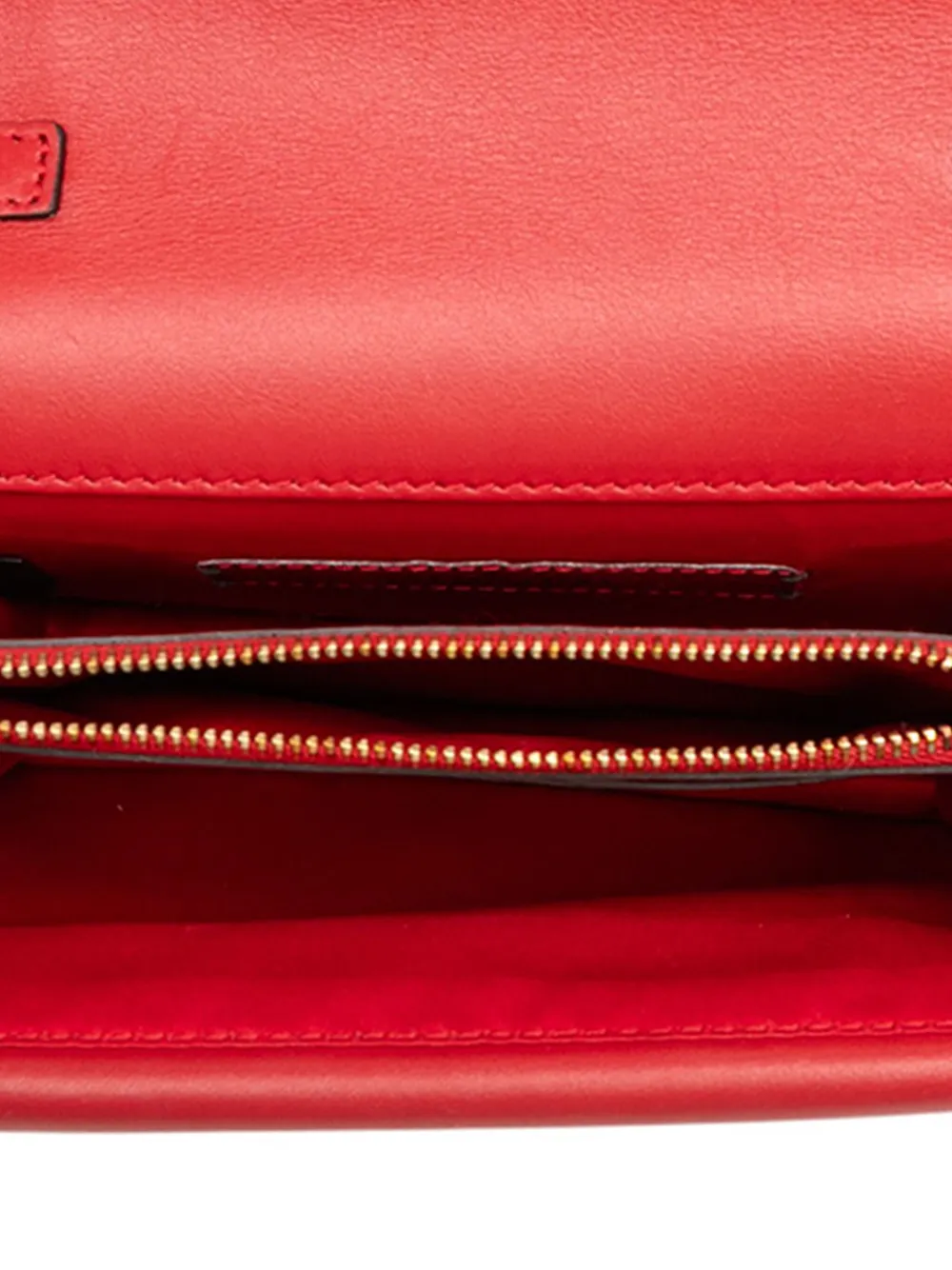 Pre-owned Valentino Garavani 2000-2017 Leather Rockstud Chain Pouch Crossbody Bag In Red