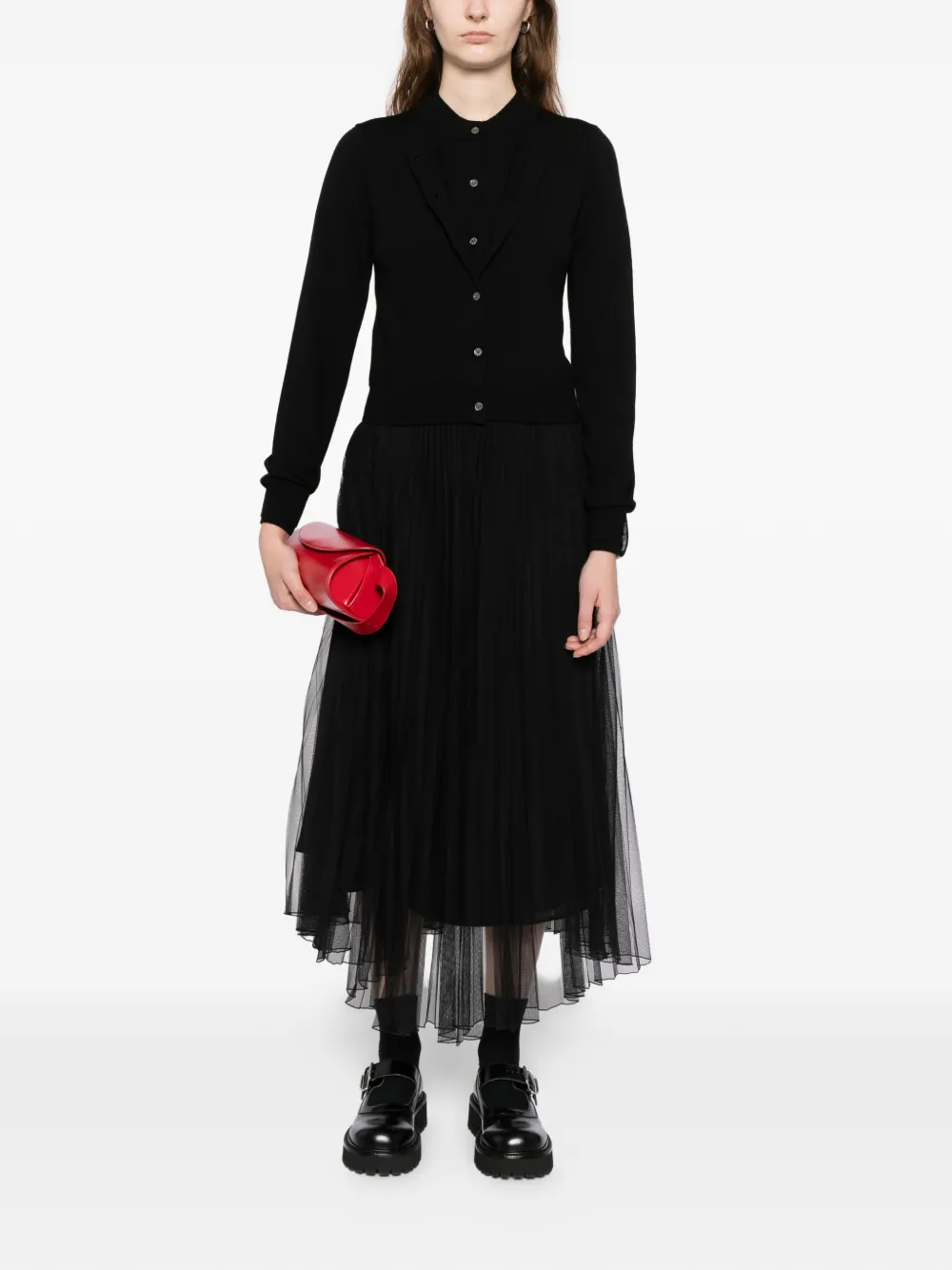  Rokh Layered Cardigan - Black 