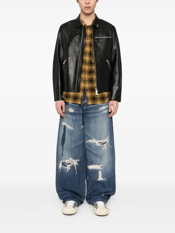 KAMIYA Distressed Denim Jeans | Blue | FARFETCH ZA