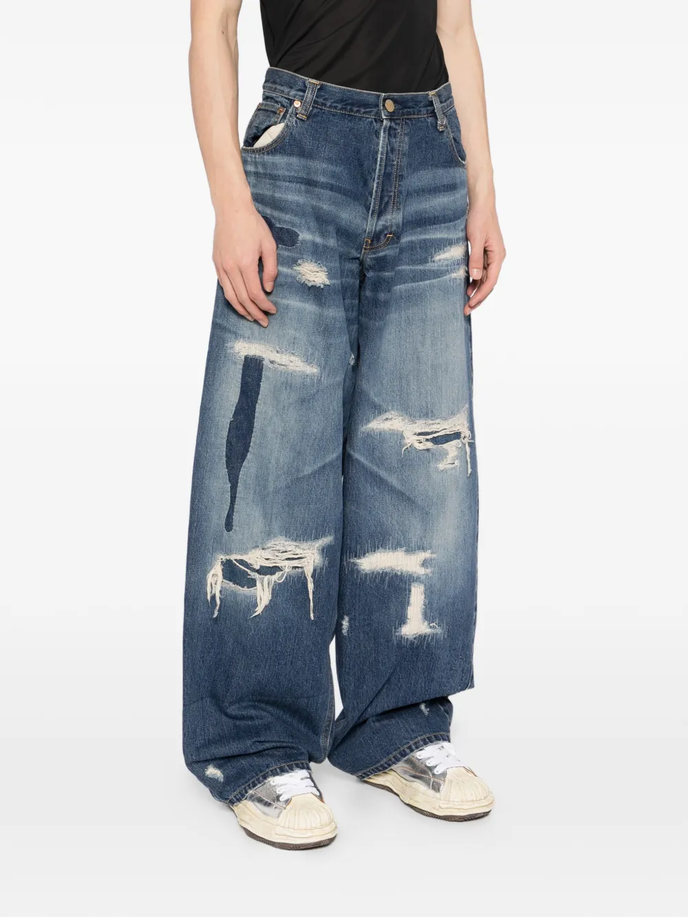  Kamiya Distressed Denim Jeans - Blue 