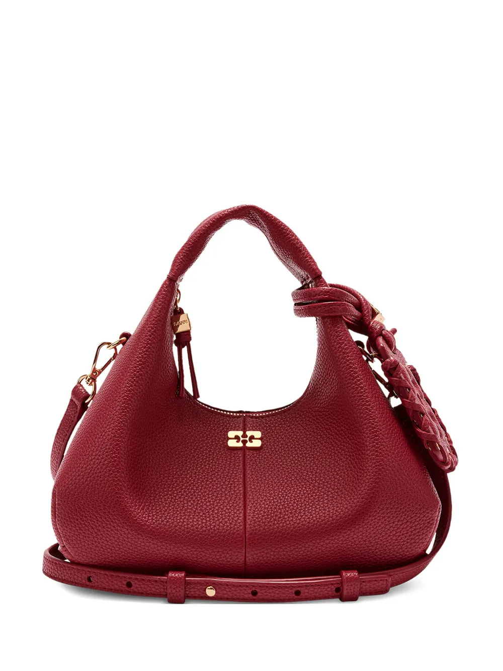 GANNI Braided Detail Satchel - Rosso