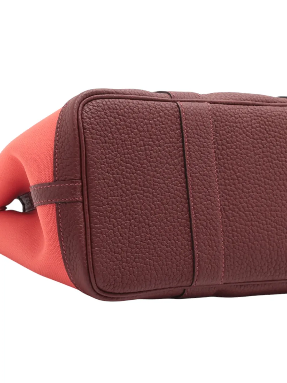 HERMES Pre-owned 2023 Toile And Negonda Garden Party 30 Satchel In Red