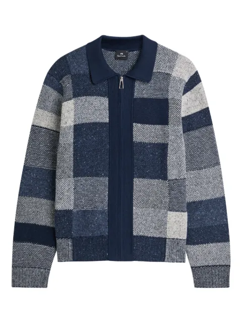 PS Paul Smith Cardigan com patchwork e zíper